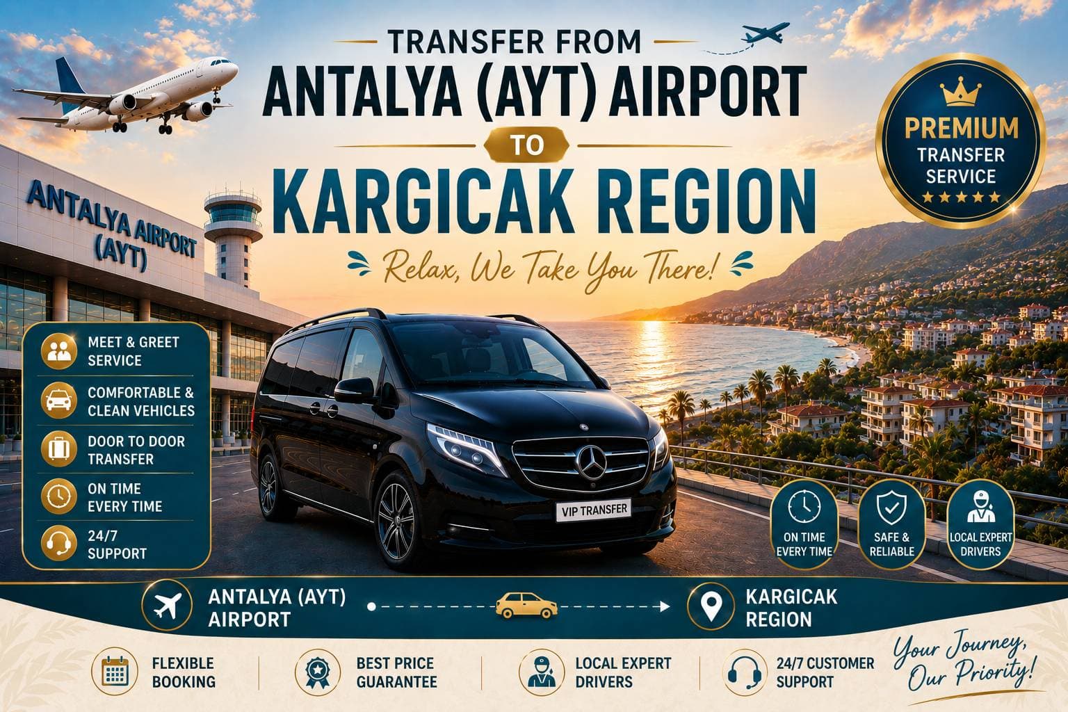 Transfer de la Aeroportul Antalya (AYT) către regiunea Kargıcak